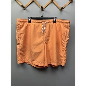 Croft & Barrow Swim Trunks Mens XL Orange Solid Elastic Waist Mesh Lined Shorts